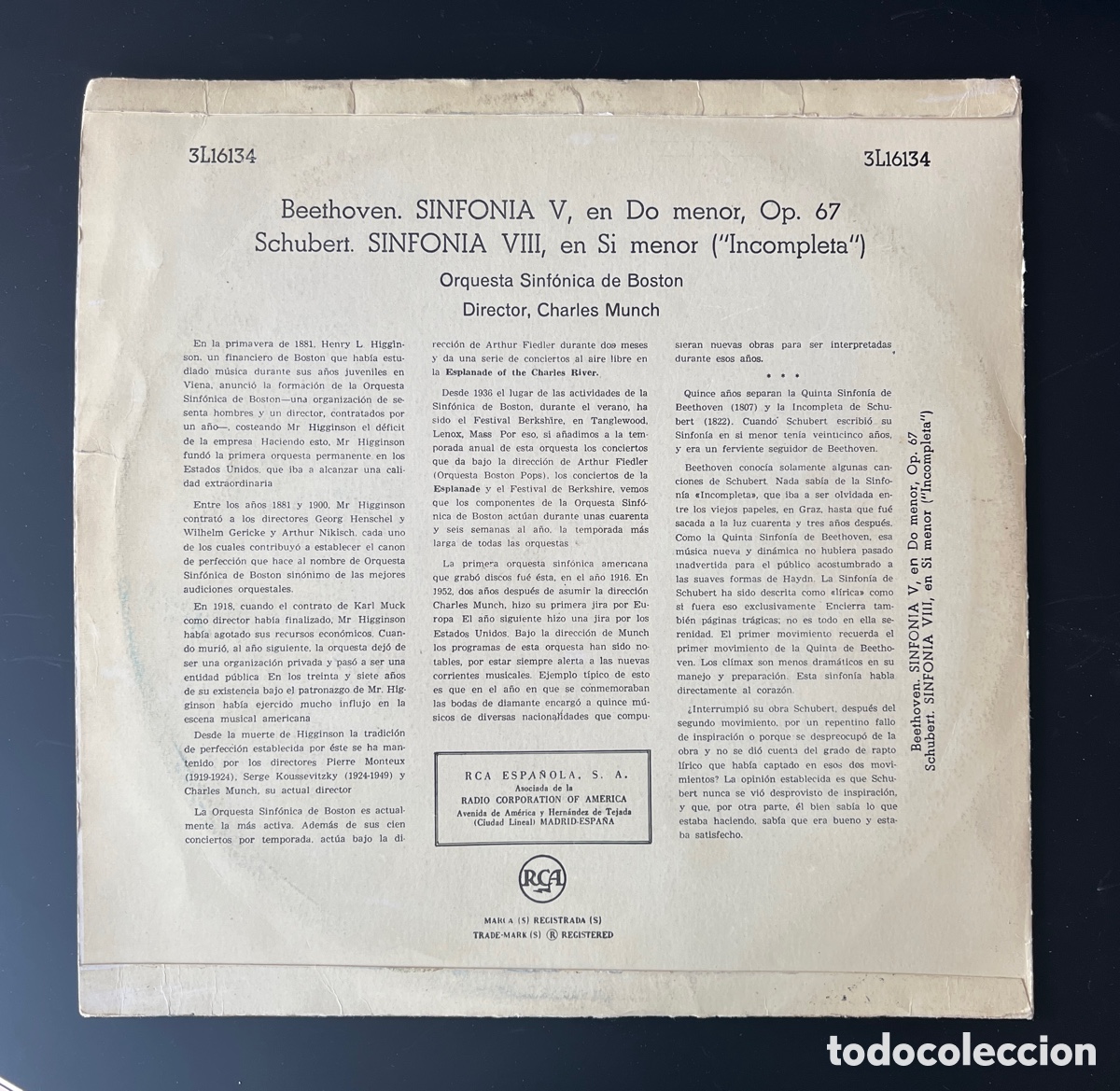 Discos de vinilo: Charles Munch &ndash; 5th Symphony / 6th Symphony &rdquo;Pastoral&rdquo; - Foto 2