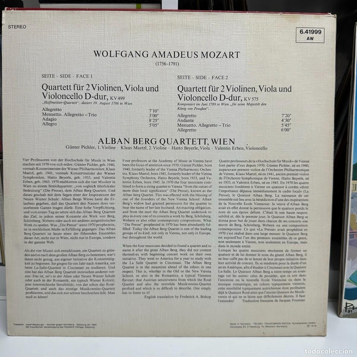 Discos de vinilo: Mozart, Alban Berg Quartett - String Quartets Nos. 20 & 21 (LP) - Foto 4
