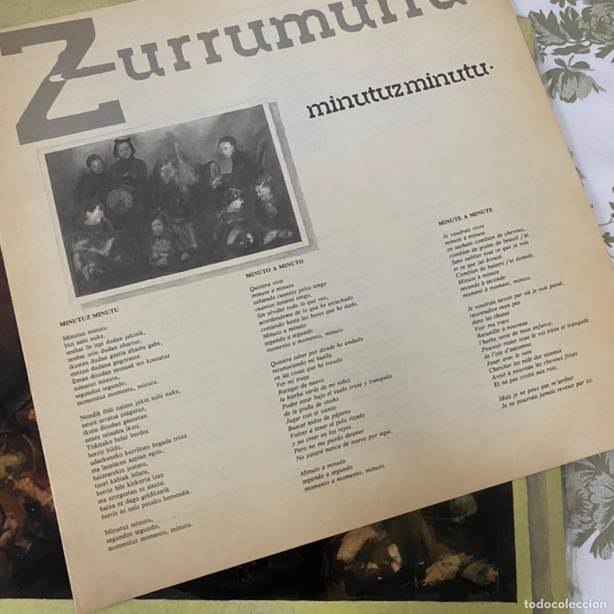 Discos de vinilo: ZURRUMURRU MINUTUZ MINUTU - Foto 3