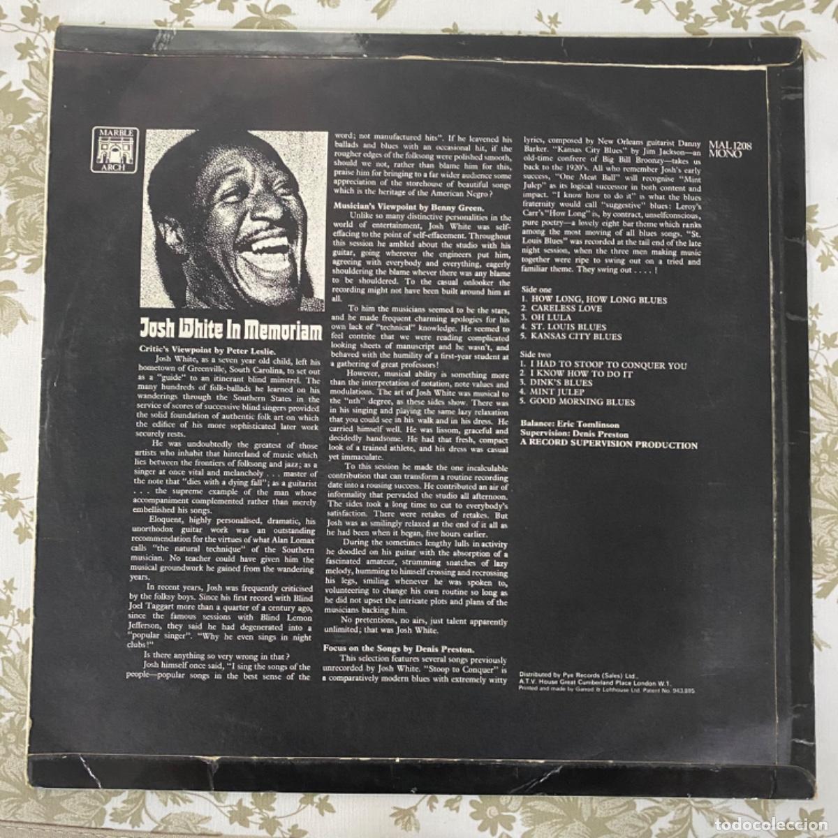 Discos de vinilo: JOSH WHITE IN MEMORIAM - Foto 3
