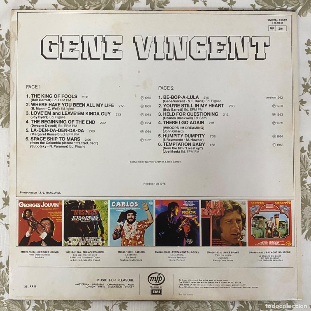 Discos de vinilo: GENE VINCENT BE BOP A LULA - Foto 2