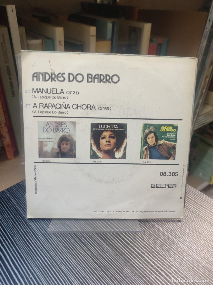 Discos de vinilo: Andres Do Barro &ndash; Manuela / A Rapaci&ntilde;a Chora - Foto 2