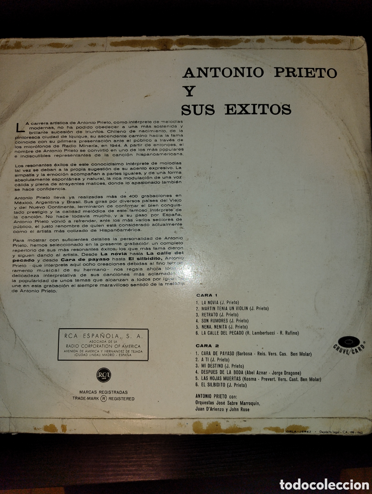 Discos de vinilo: Antonio Prieto y sus &eacute;xitos LP - Foto 2