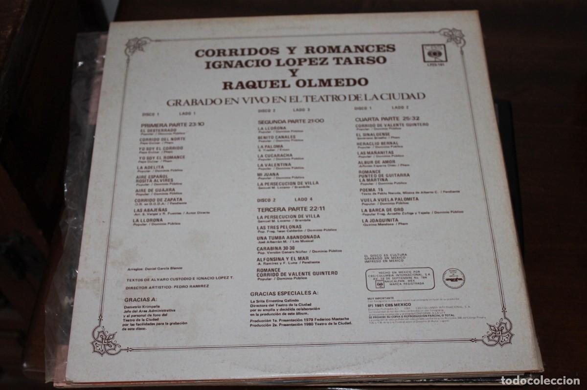 Discos de vinilo: CORRIDOS Y ROMANCES - IGNACIO LOPEZ TARSO Y RAQUEL OLMEDO - 2 DISCOS - Foto 2