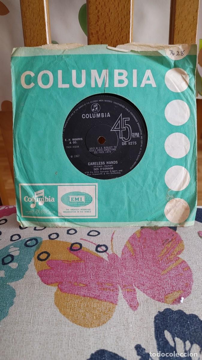 Discos de vinilo: DES O&acute;CONNOR-SINGLE CARELESS HANDS - Foto 1