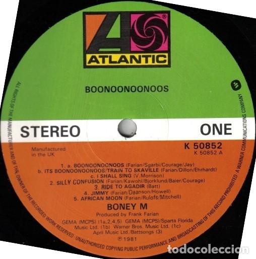 Discos de vinilo: vinilo Boney M. &lrm;&ndash; Boonoonoonoos UK 1981 - Foto 2