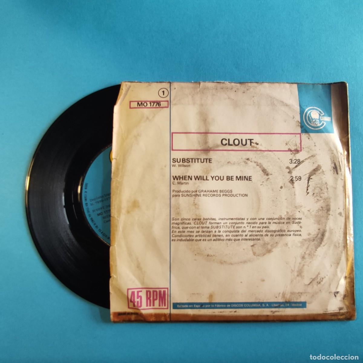 Discos de vinilo: CLOUT . Substitute/When Will you be mine ** SINGLE ** JUANI - Foto 2