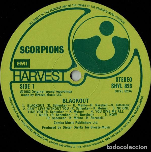 Discos de vinilo: vinilo Scorpions &lrm;&ndash; Blackout UK 1982 - Foto 3