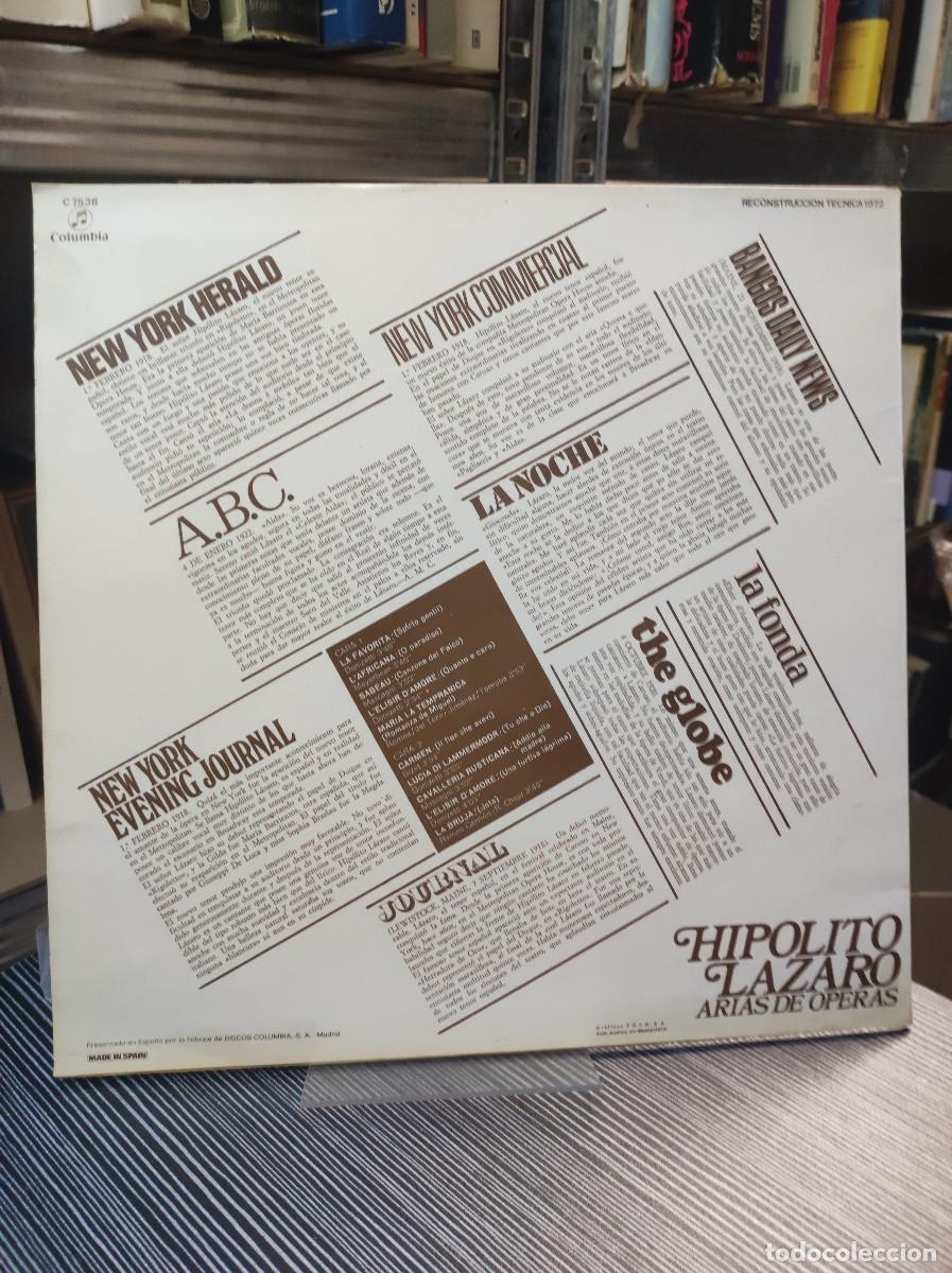 Discos de vinilo: Hip&oacute;lito L&aacute;zaro &ndash; Arias De Opera - Foto 2