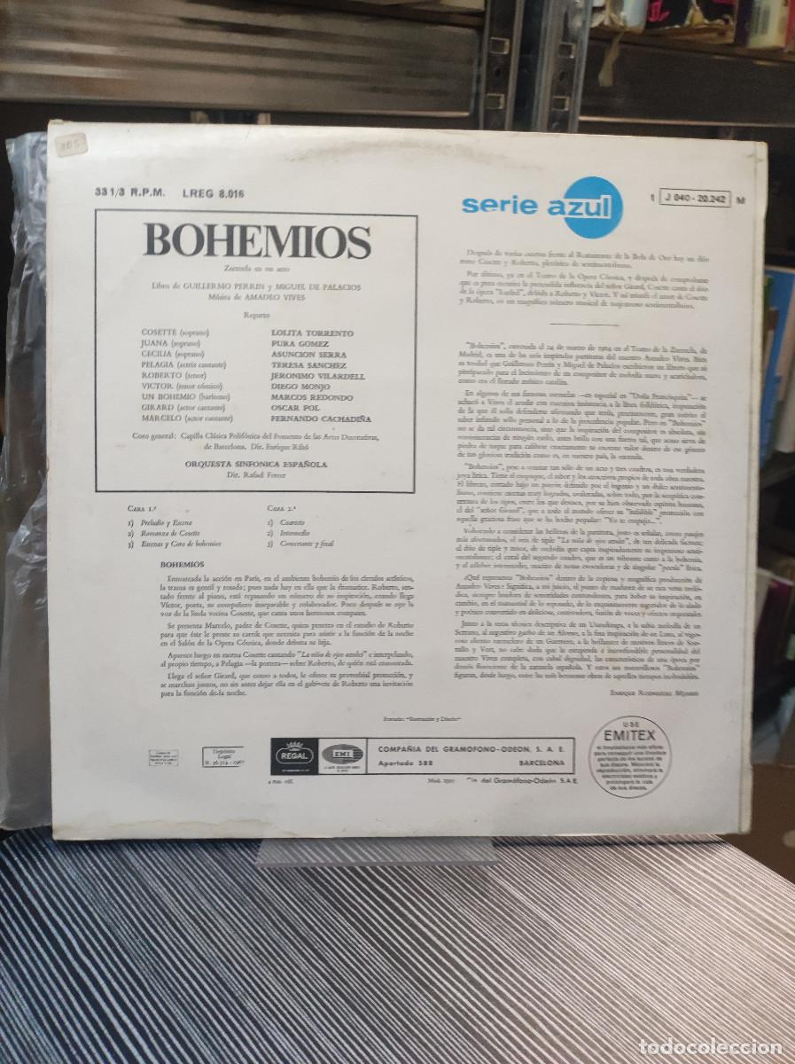Discos de vinilo: BOHEMIOS AMADEO VIVES - Foto 2