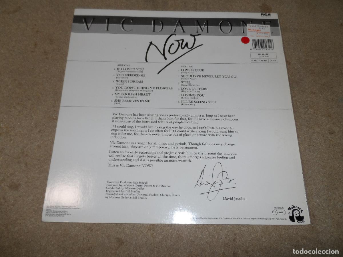 Discos de vinilo: VIC DAMONE - NOW (GERMANY 1981) - Foto 2