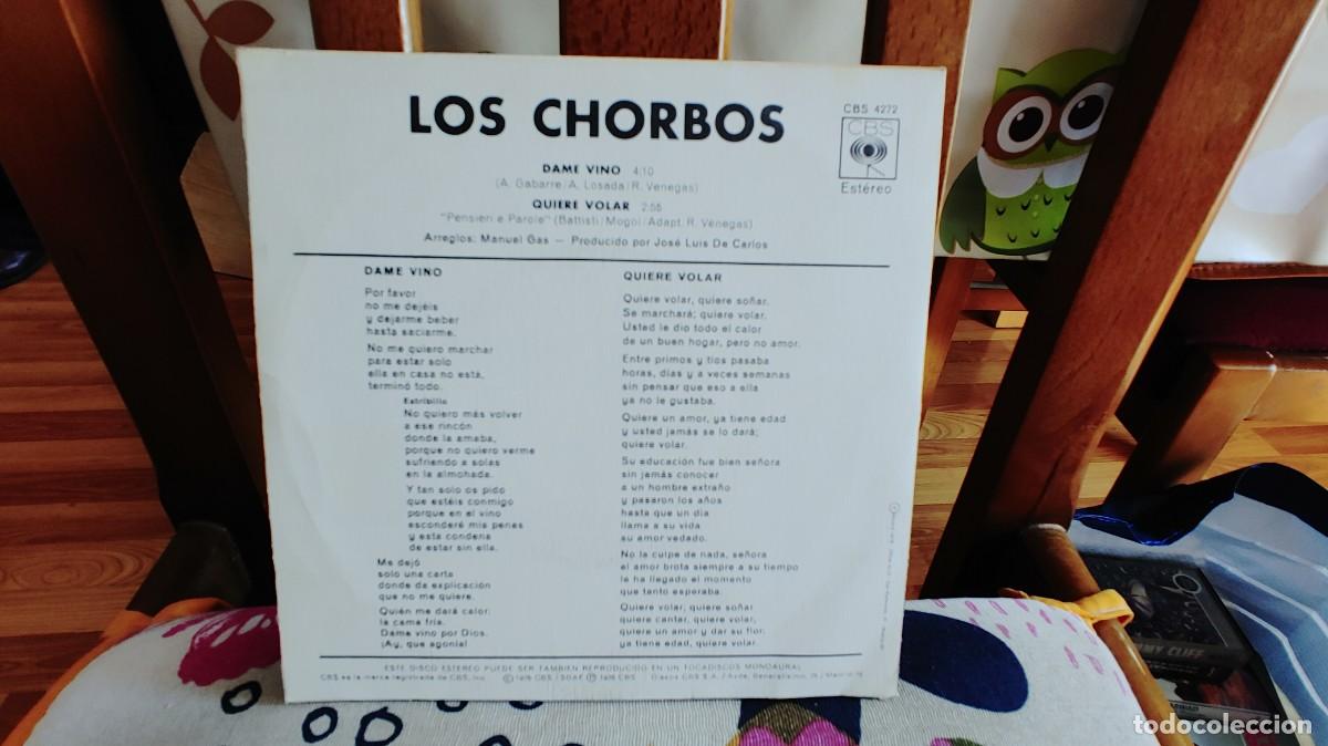 Discos de vinilo: LOS CHORBOS-SINGLE DAME VINO - Foto 2