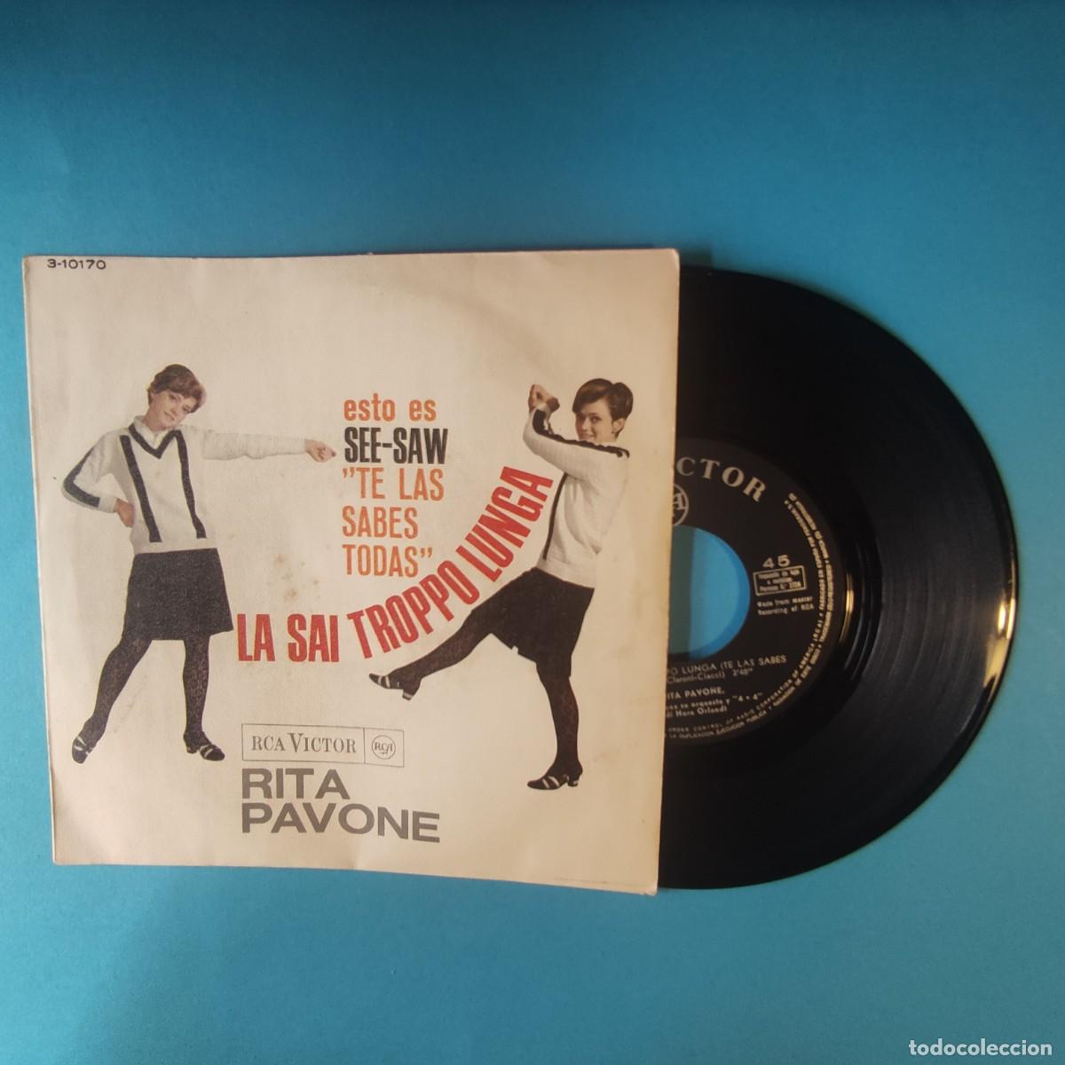 Discos de vinilo: Rita Pavone - LA SAI TROPPO LUNGA . SINGLE * JUANI - Foto 1