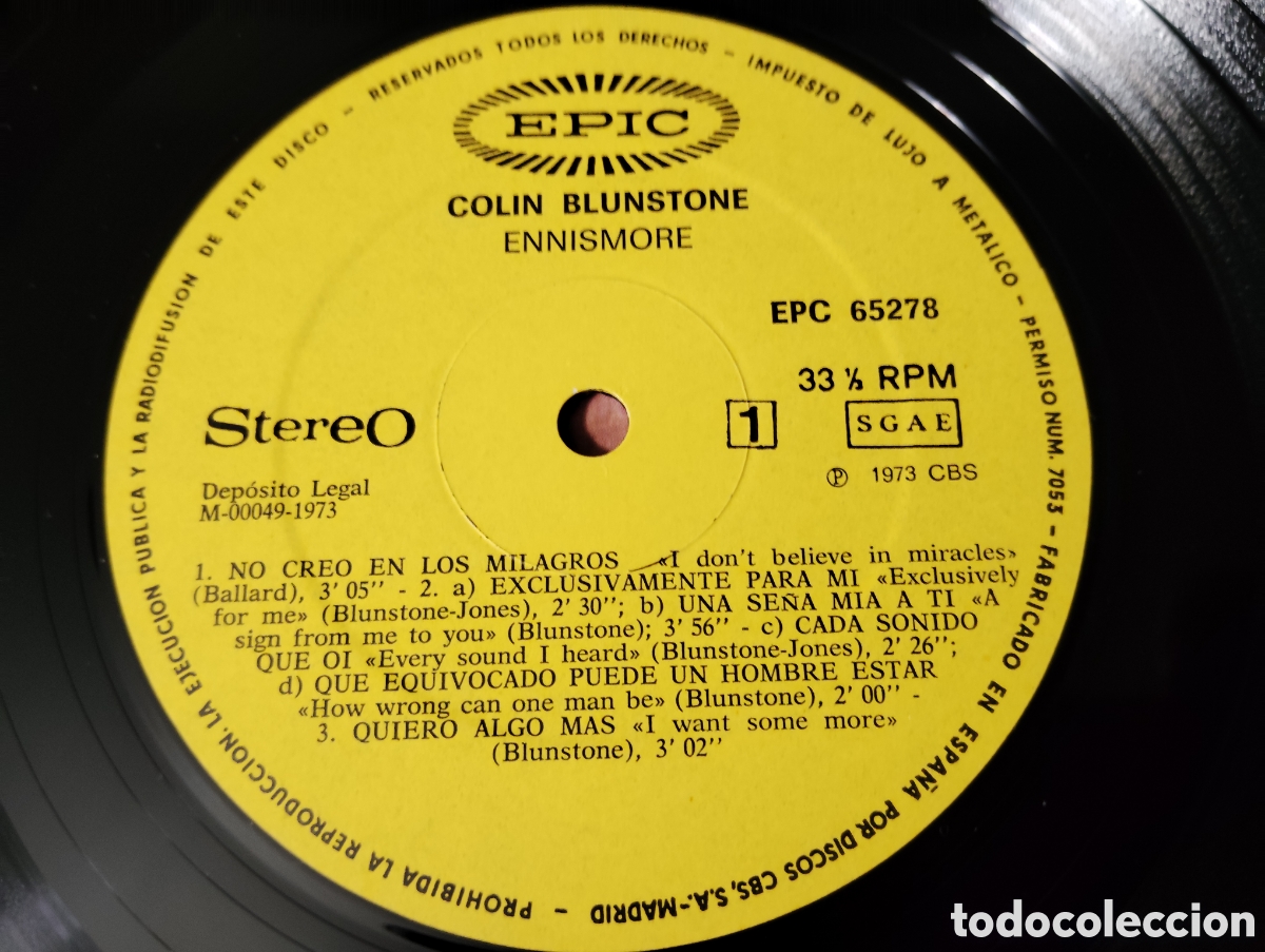 Discos de vinilo: COLIN BLUNSTONE - ENNISMORE , 1973 ESPA&Ntilde;A. - Foto 3