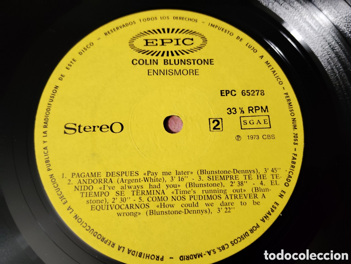 Discos de vinilo: COLIN BLUNSTONE - ENNISMORE , 1973 ESPA&Ntilde;A. - Foto 4