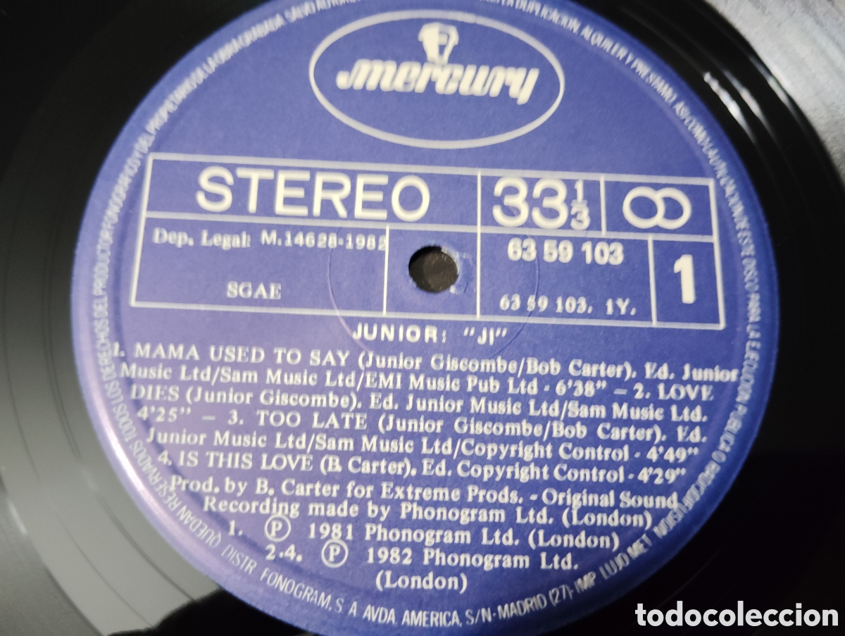 Discos de vinilo: JUNIOR - &rdquo; JI &rdquo; , 1982 ESPA&Ntilde;A. - Foto 3