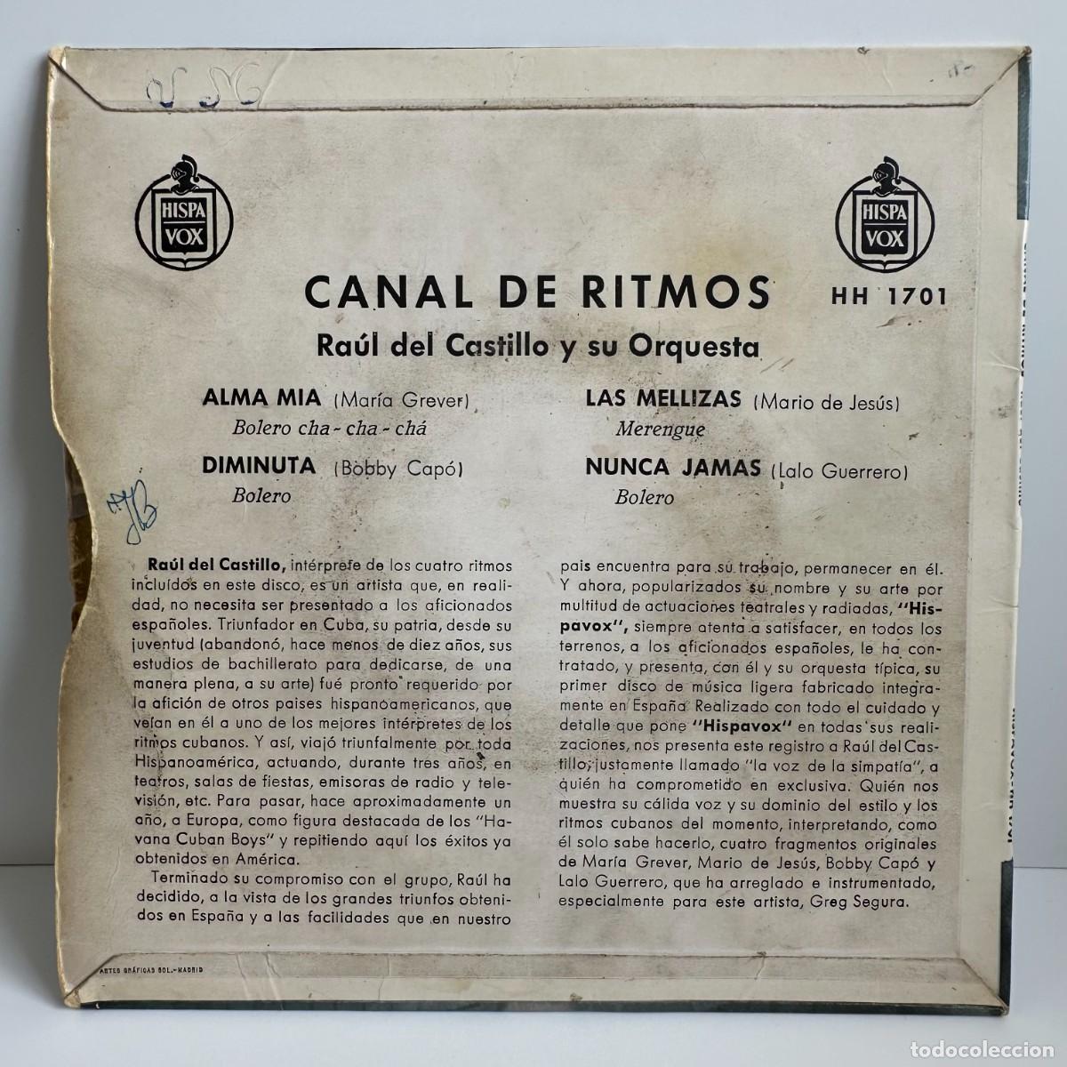Discos de vinilo: Ra&uacute;l Del Castillo - Canal De Ritmos (7, EP) - Foto 2