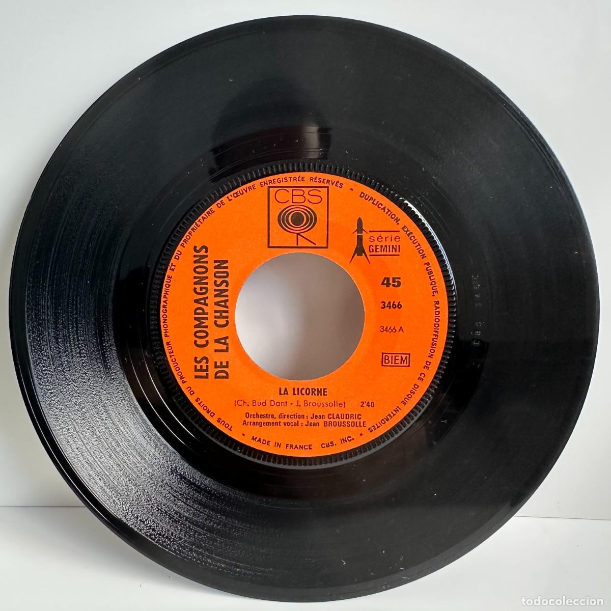 Discos de vinilo: Les Compagnons De La Chanson - La Licorne (7, Single) - Foto 3