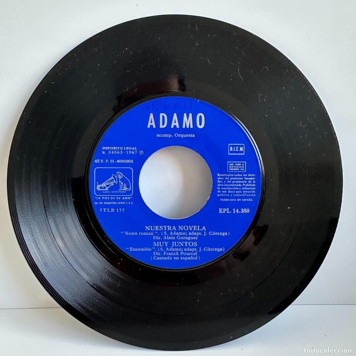Discos de vinilo: Adamo - Canta En Espa&ntilde;ol: Nuestra Novela (7, EP) - Foto 3