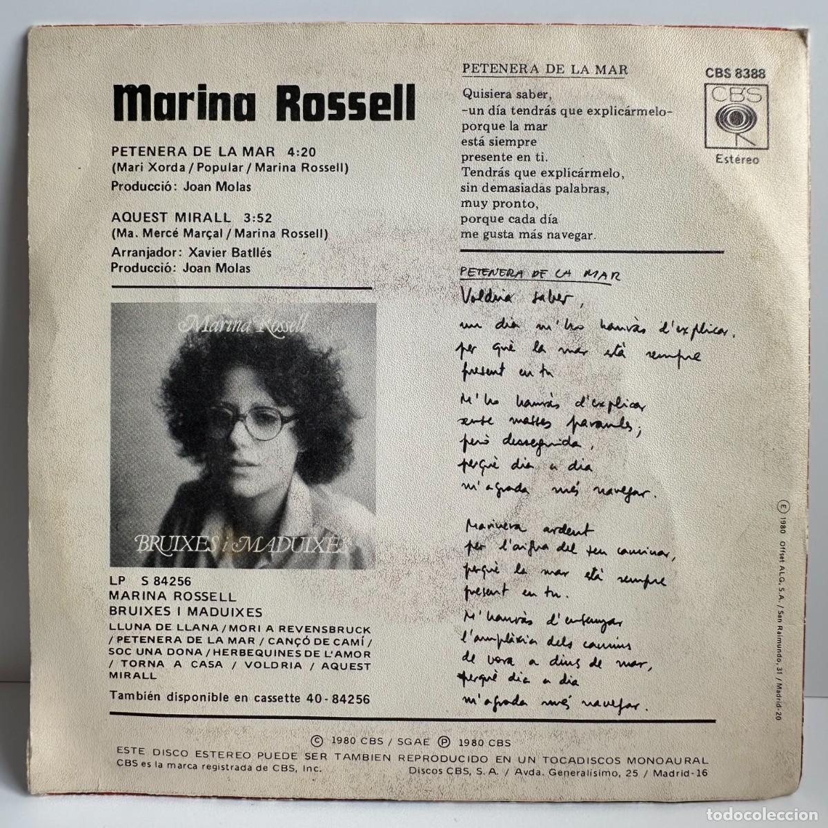 Discos de vinilo: Marina Rossell - Petenera De La Mar (7, Single) - Foto 2