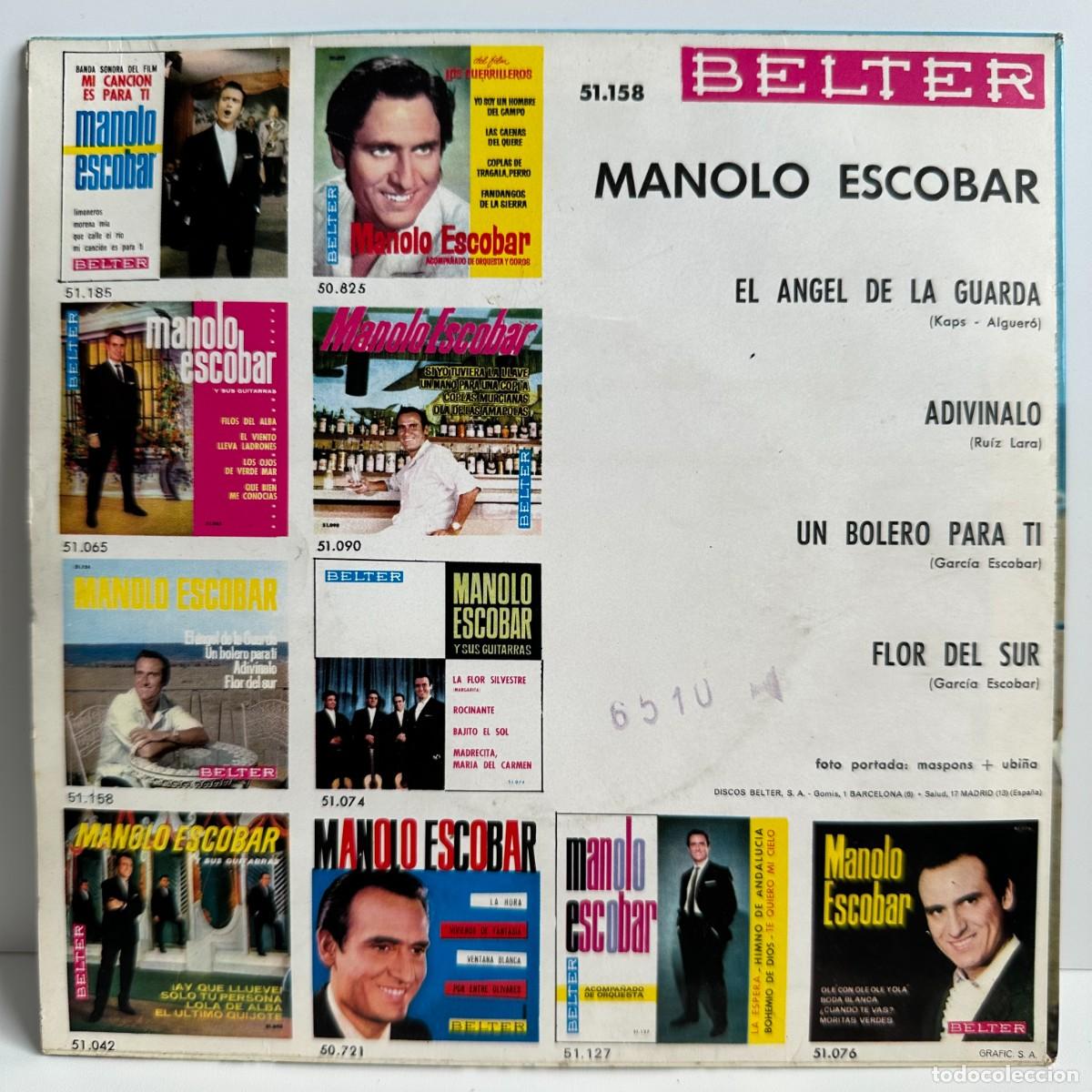 Discos de vinilo: Manolo Escobar - El &Aacute;ngel De La Guarda (7, EP) - Foto 2