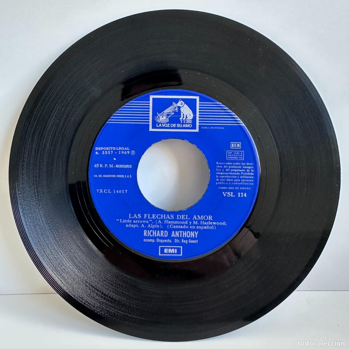 Discos de vinilo: Richard Anthony - Las Flechas Del Amor / Que Decir Ahora (7) - Foto 3
