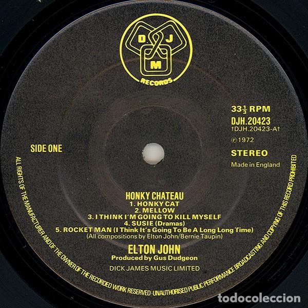 Discos de vinilo: vinilo Elton John &lrm;&ndash; Honky Ch&acirc;teau UK - Foto 3