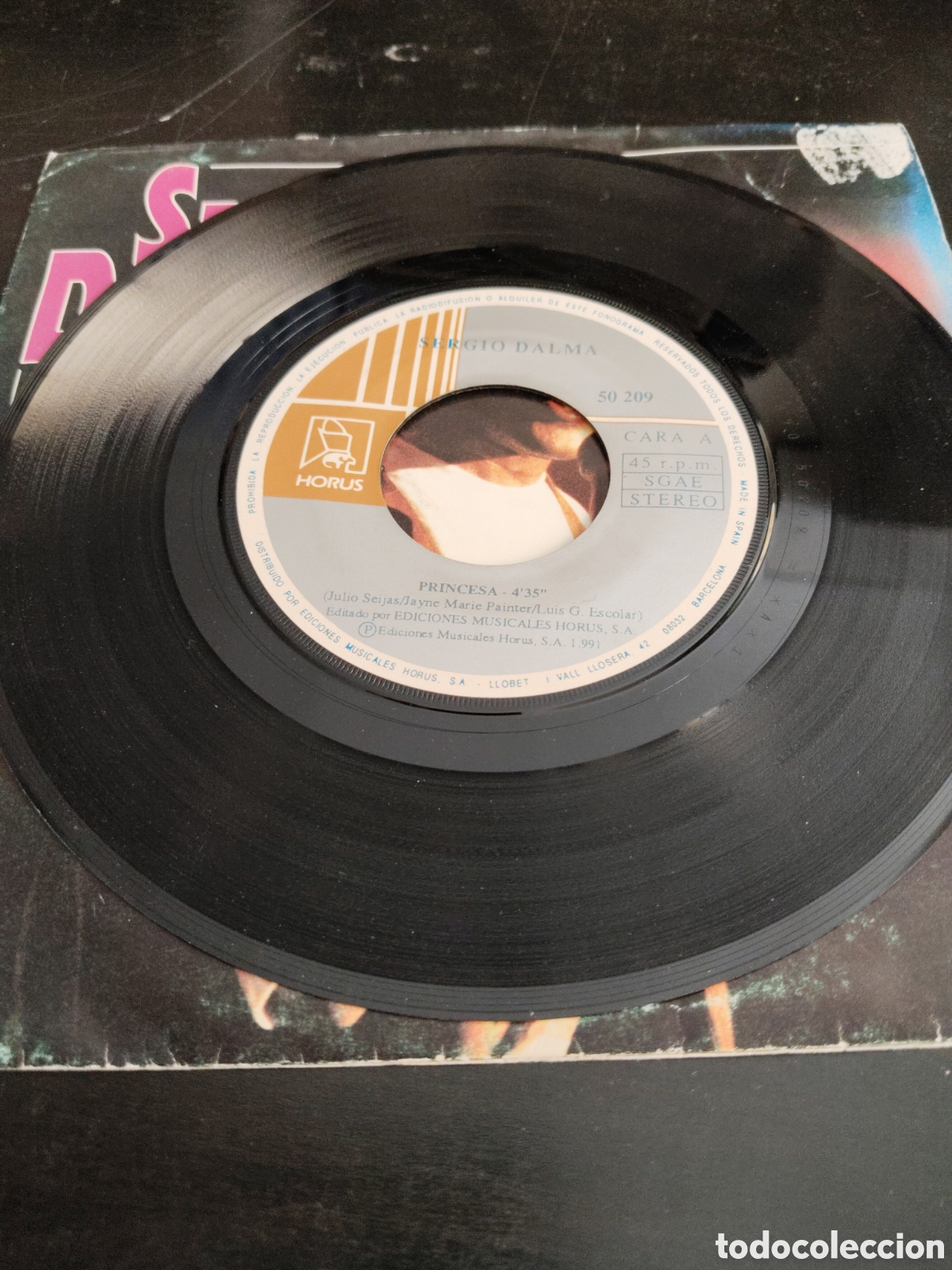 Discos de vinilo: Sergio Dalma&nbsp;&ndash;&nbsp;Princesa. Vinilo 7&rdquo; single 1991 Espa&ntilde;a - Foto 3