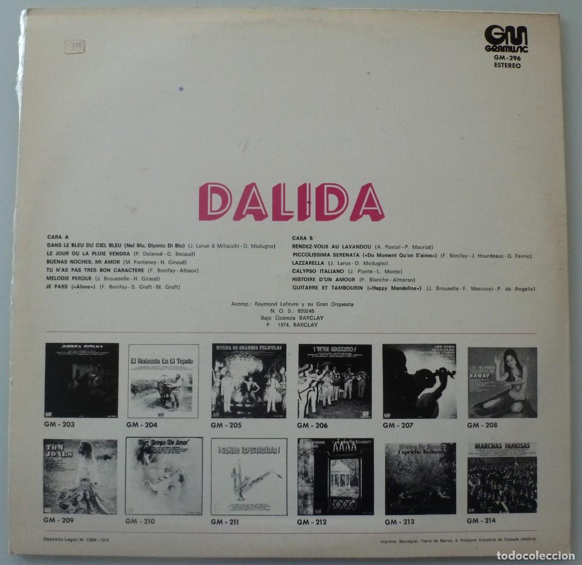 Discos de vinilo: DALIDA - DALIDA (LP GRAMUSIC 1974 ESPA&Ntilde;A) - Foto 2