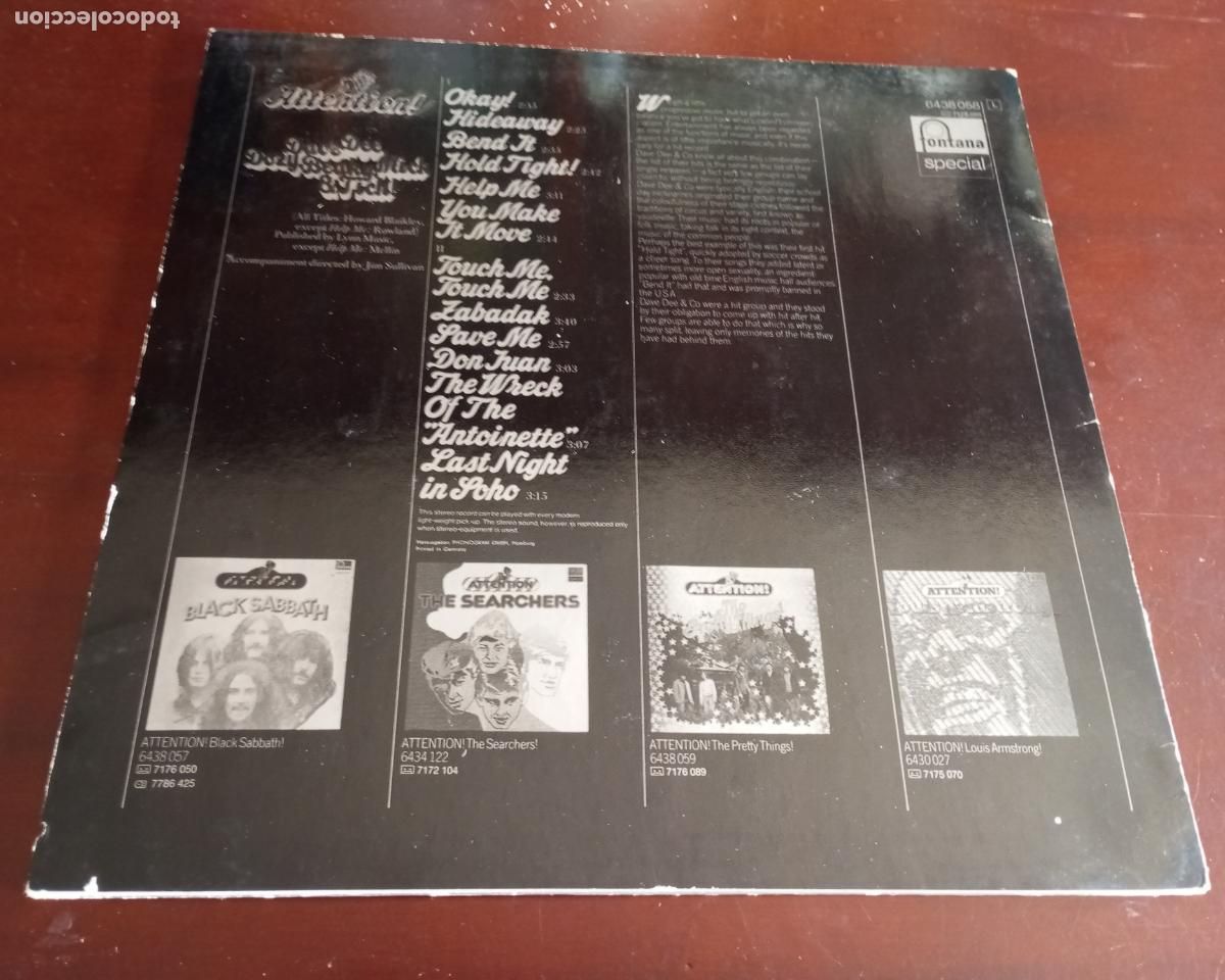 Discos de vinilo: DAVE DEE DOZY BEAKY MICK & TICH - ATTENTION - LP - 1973 - Foto 2