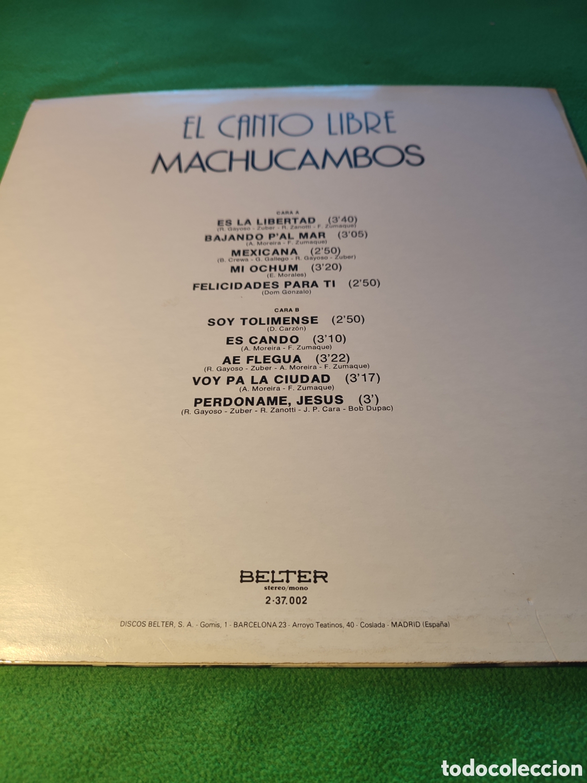 Discos de vinilo: Machucambos - El canto libre ed 1979 - Foto 2
