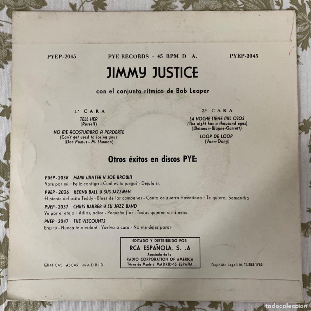 Discos de vinilo: JIMMY JUSTICE SMASH HITS - Foto 2