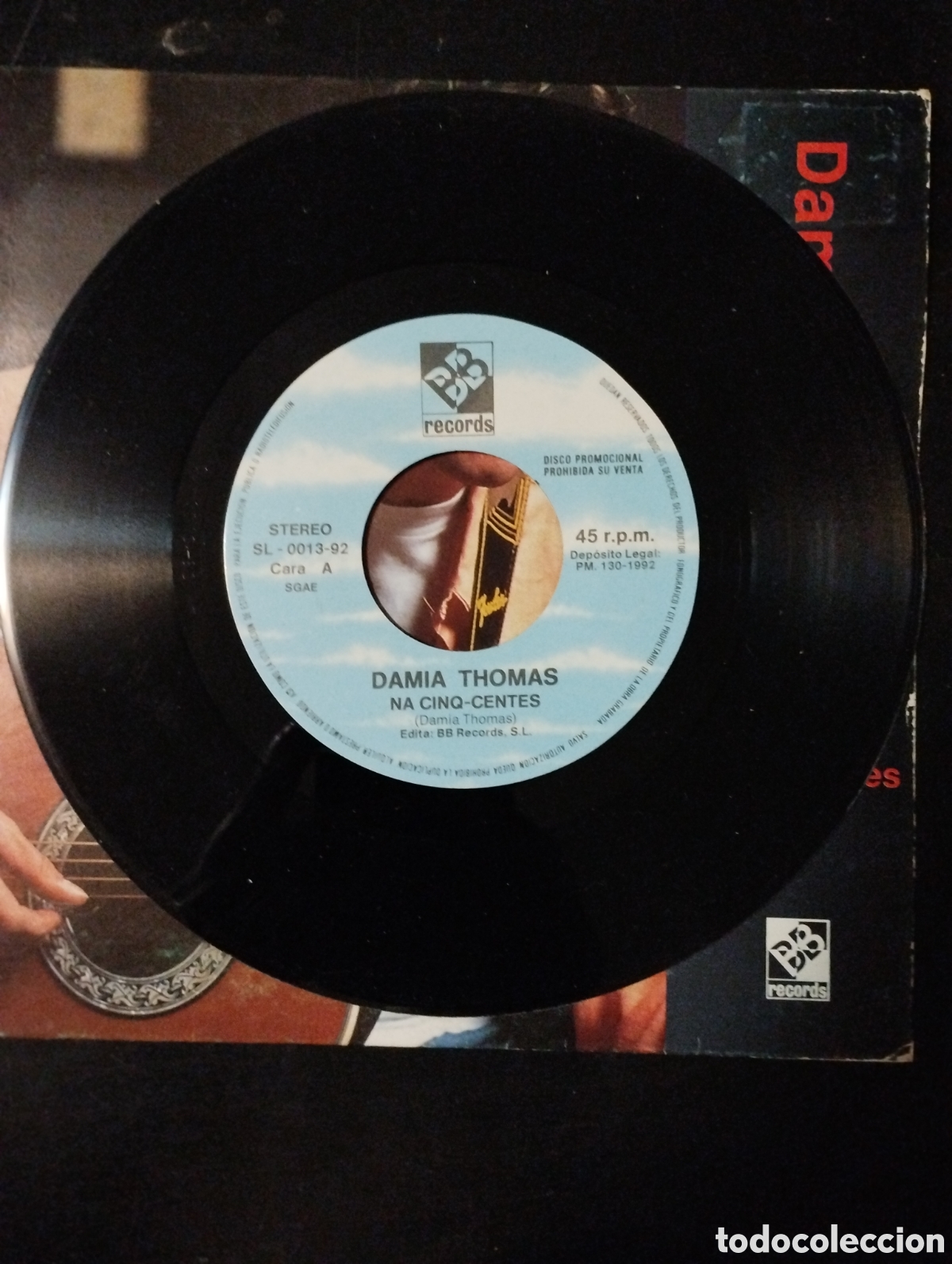 Discos de vinilo: Dami&agrave; Thomas - Na cinq-centes. 7&rdquo; Single. 1992. BB Records - Foto 3
