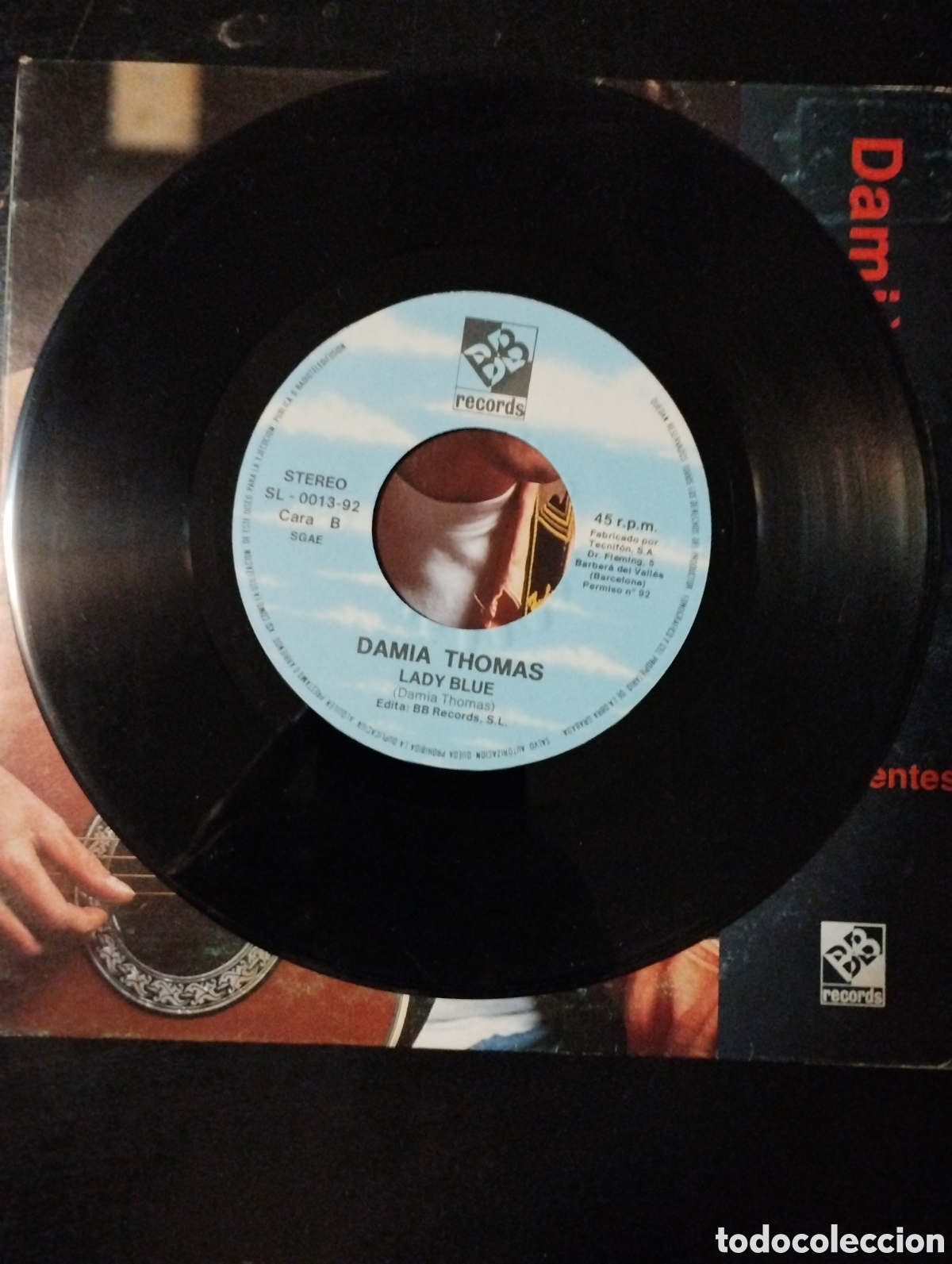 Discos de vinilo: Dami&agrave; Thomas - Na cinq-centes. 7&rdquo; Single. 1992. BB Records - Foto 4