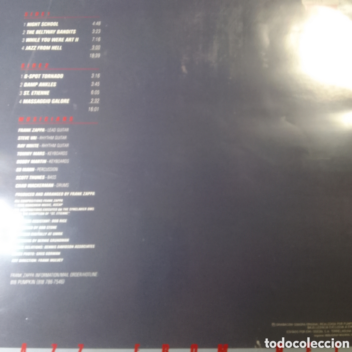 Discos de vinilo: FRANK ZAPPA JAZZ FROM HELL - Foto 2