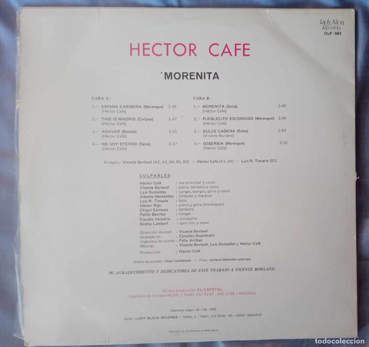 Discos de vinilo: HECTOR CAFE - CARIBE A TOPE - 1990 - Foto 2