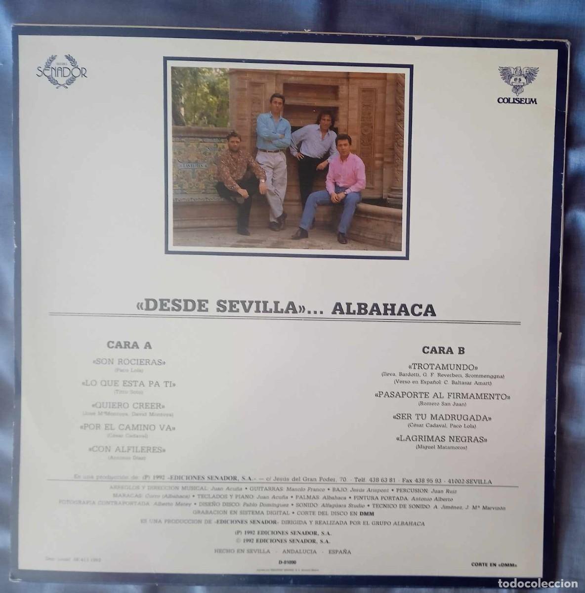 Discos de vinilo: ALBAHACA - DESDE SEVILLA - 1991 - Foto 2