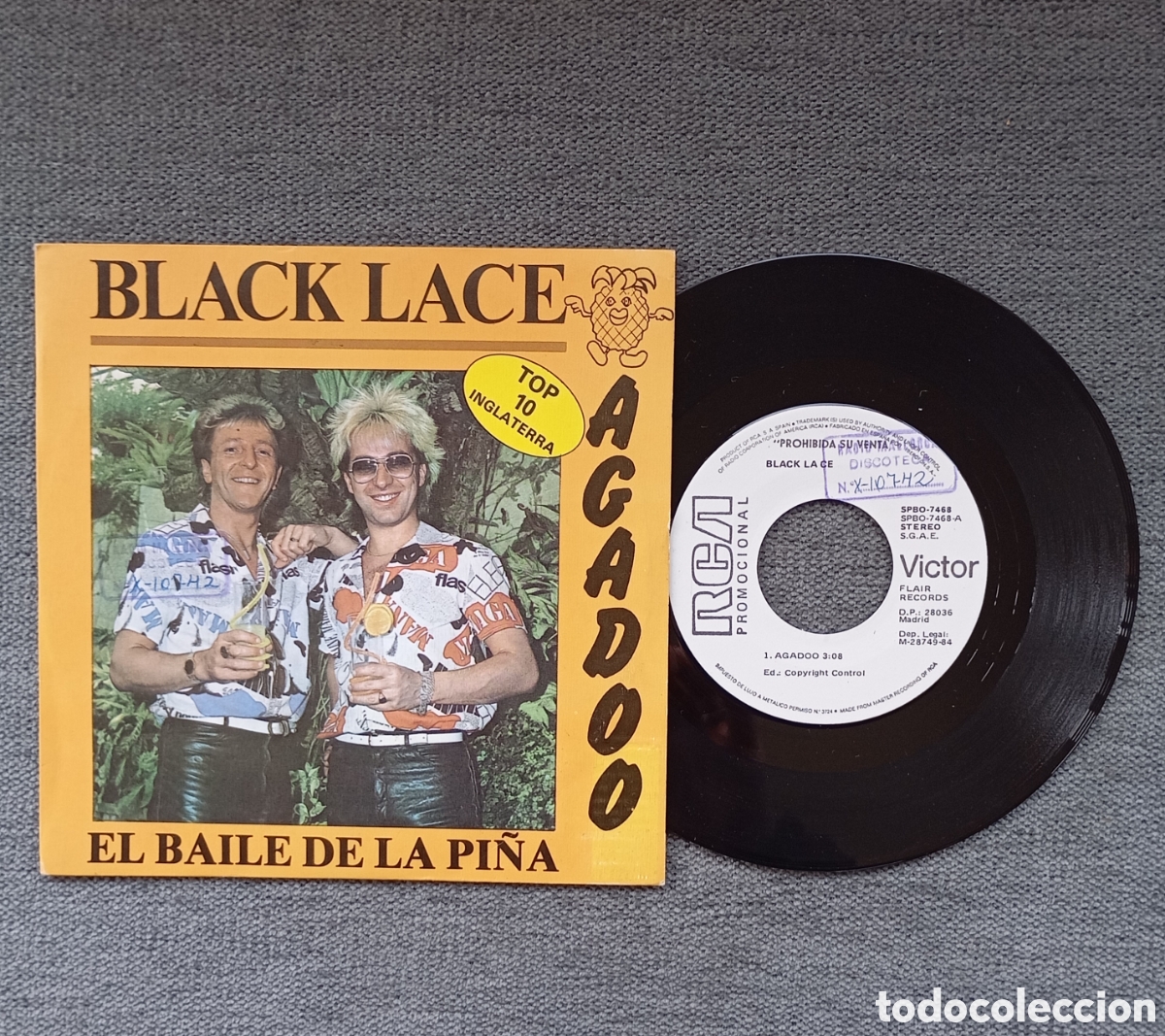 Dischi in vinile: Black Lace. Agadoo/ Fiddling. Single 7&rdquo; Promo, a&ntilde;o 1984.
