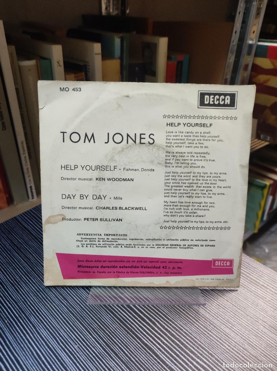 Discos de vinilo: Tom Jones &ndash; Help Yourself / Day By Day - Foto 2
