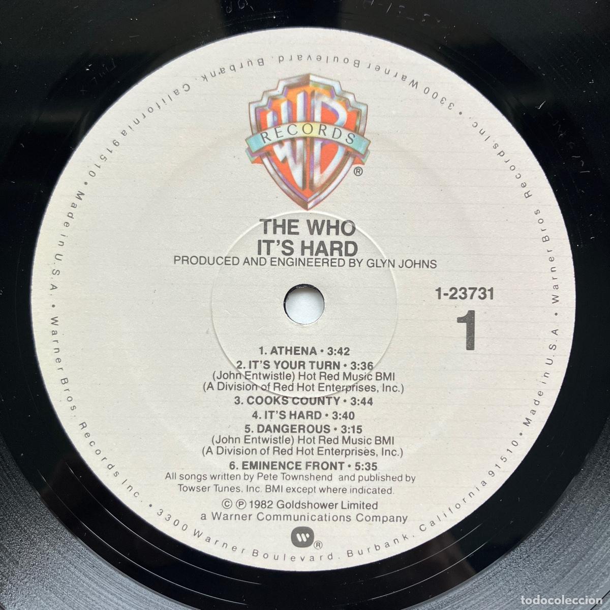 Discos de vinilo: The Who &lrm;&ndash; Its Hard, US 1982 Warner Bros* - Foto 4