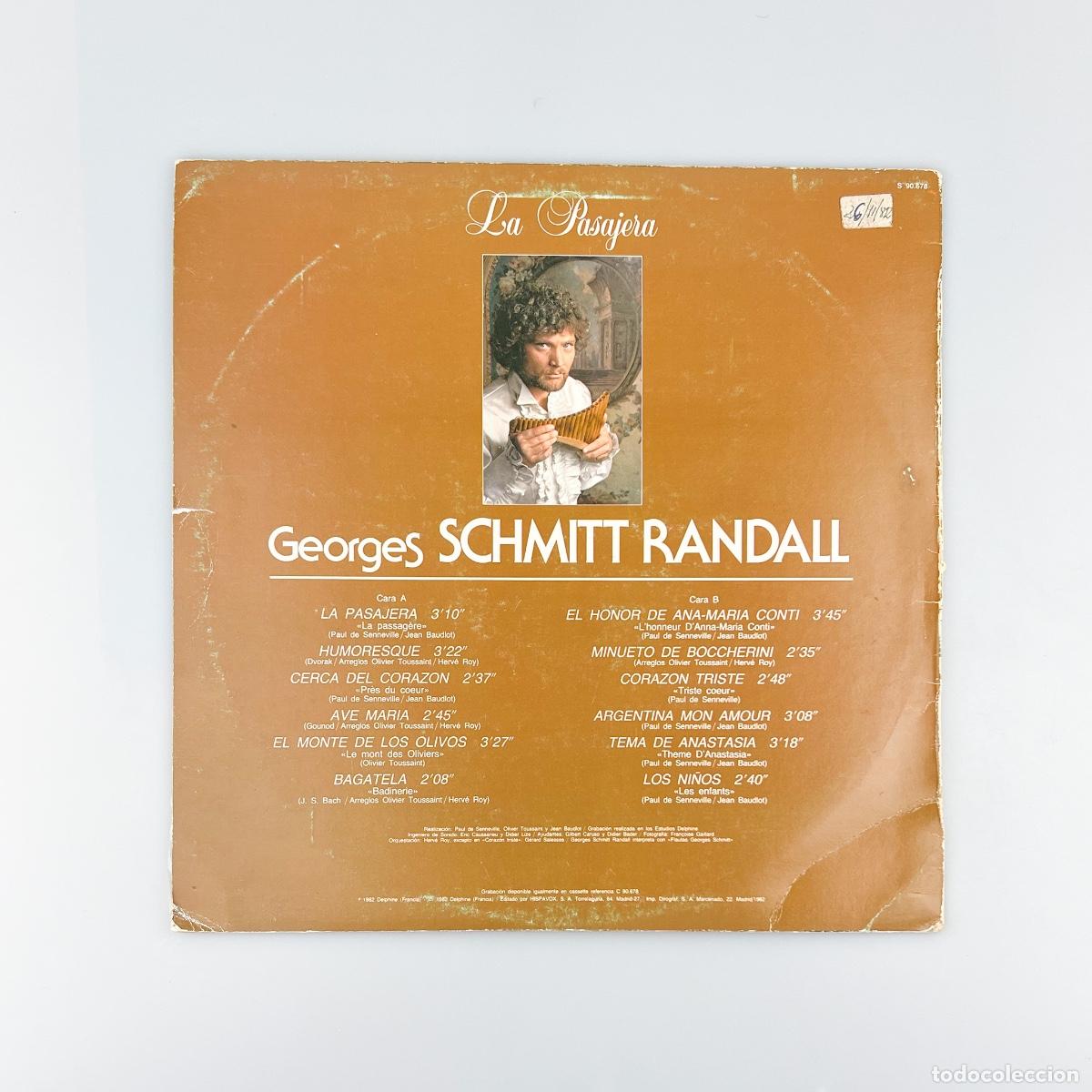 Discos de vinilo: LP. Georges Schmitt Randall. La Pasajera (VG/VG) - Foto 2