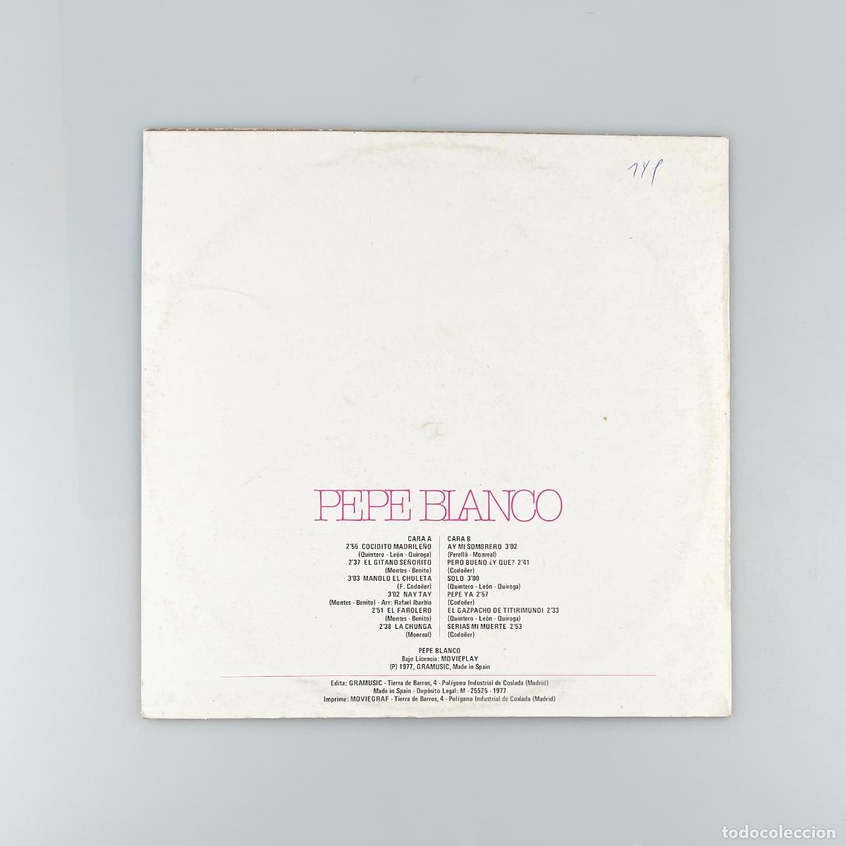 Discos de vinilo: LP. Pepe Blanco. Pepe Blanco (VG+/VG+) - Foto 2