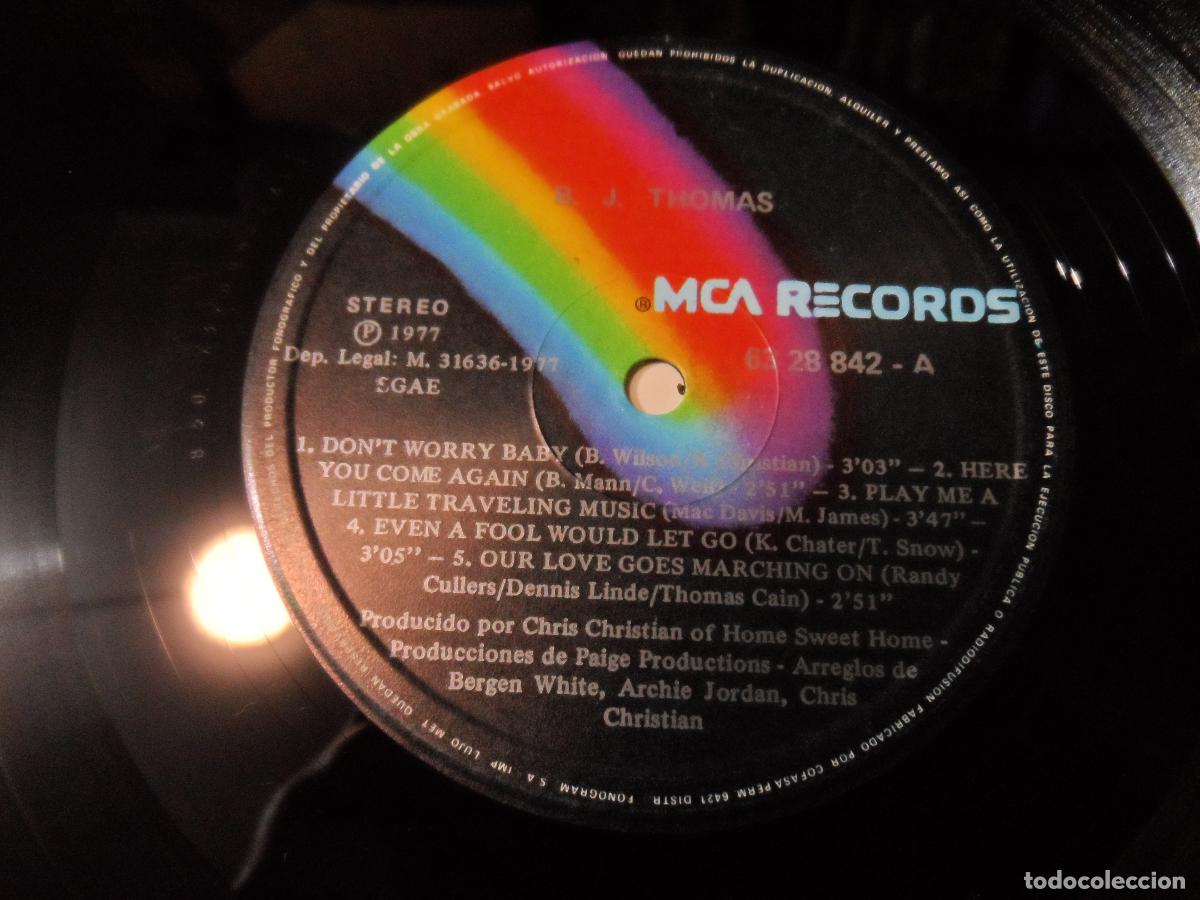 Discos de vinilo: B.J. Thomas &lrm;&ndash; B.J. Thomas (SPAIN 1977) - Foto 3