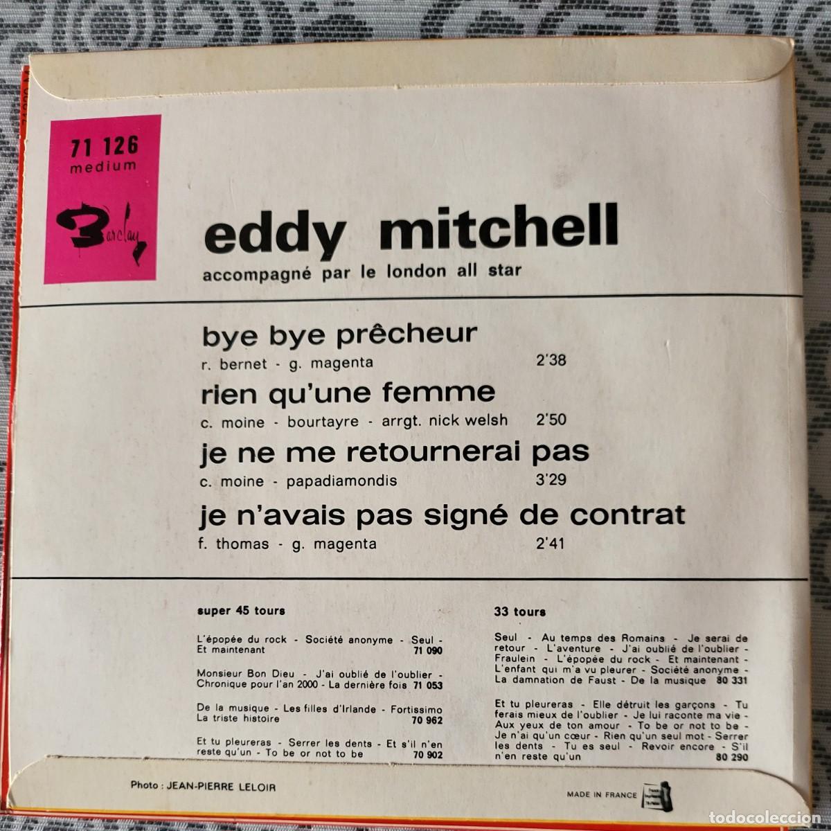 Discos de vinilo: Eddy Mitchell Ep sello Barclay editado en Francia... - Foto 2