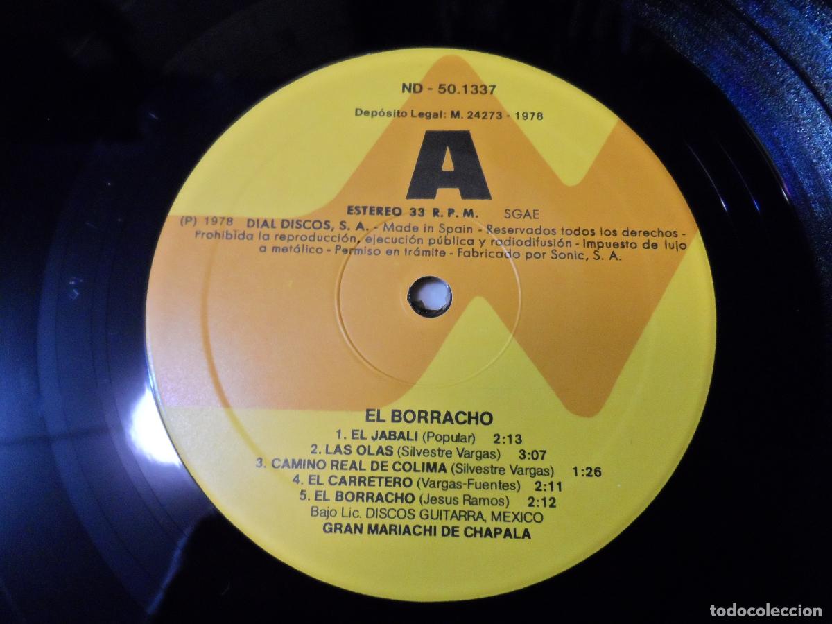 Discos de vinilo: Gran Mariachi De Chapala &ndash; El borracho (SPAIN 1978) - Foto 3
