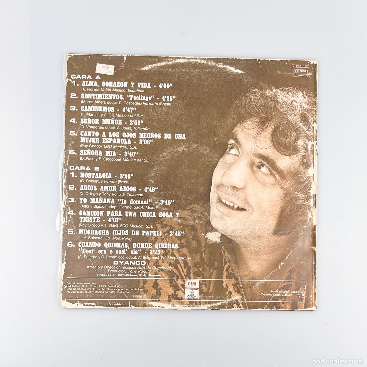 Discos de vinilo: LP. Dyango. Alma, Coraz&oacute;n Y Vida (G+/G+) - Foto 2
