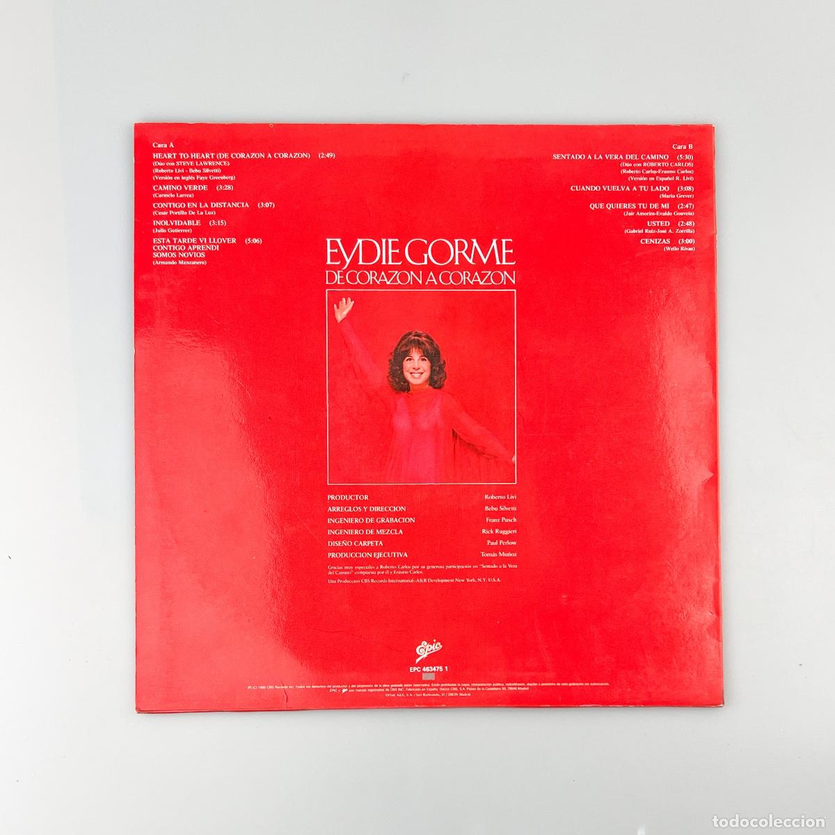 Discos de vinilo: LP. Eydie Gorm&eacute;. De Coraz&oacute;n A Coraz&oacute;n (VG+/VG+) - Foto 2