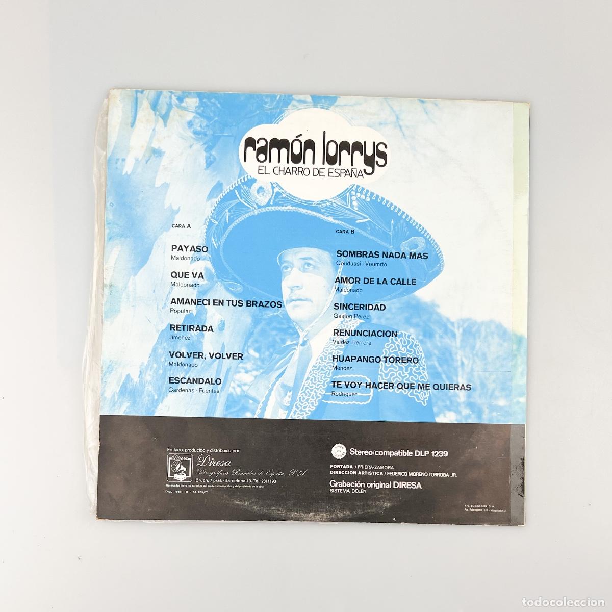 Discos de vinilo: LP. Ram&oacute;n Lorrys. El Charro De Espa&ntilde;a (VG/VG) - Foto 2