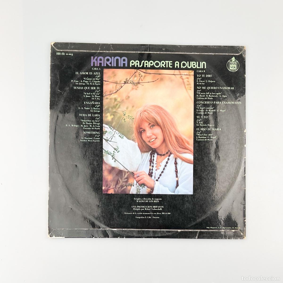 Discos de vinilo: LP. Karina. Pasaporte A Dublin (VG/VG) - Foto 2