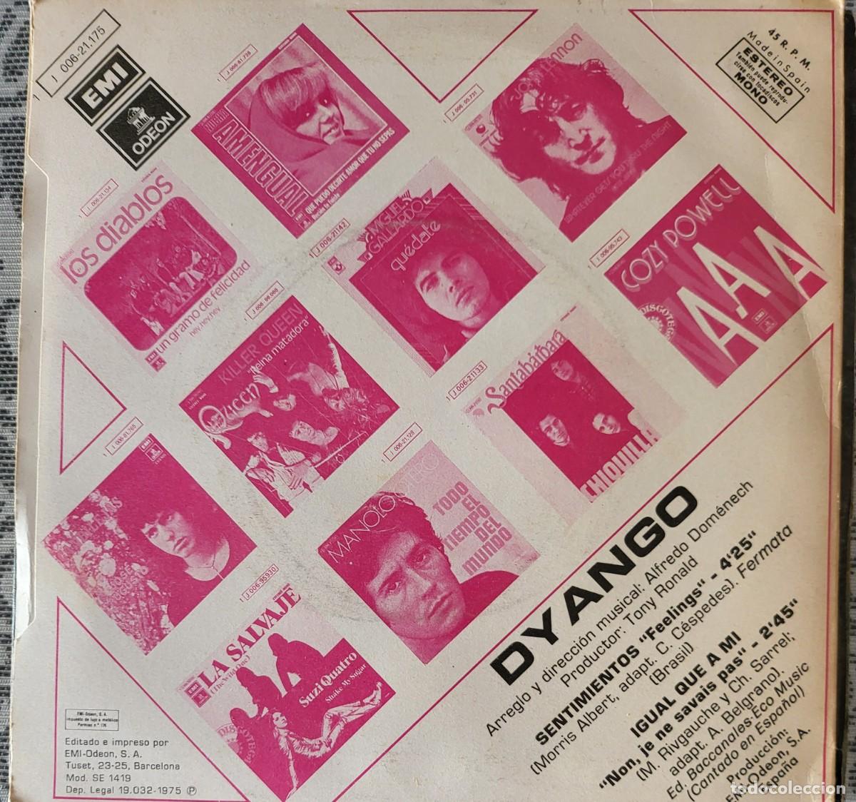 Discos de vinilo: Dyango single sello Emi-Odeon editado en Espa&ntilde;a a&ntilde;o 1975... - Foto 2
